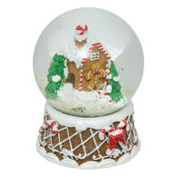 Globo casinha gengibre com neve
