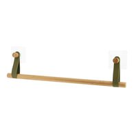 Toalheiro wc barra em bambu com alça verde caqui