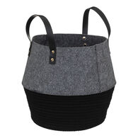 Cesto de feltro SOUL cinza e preto 31cm