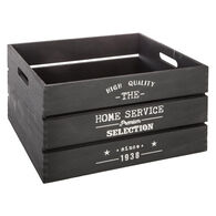 Caixa Em Madeira Factory Preto 40X30X22Cm