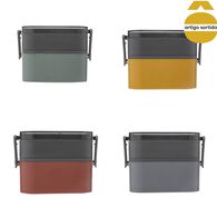 Lancheira quadrada com 2 compartimentos 1,5l