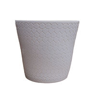 Vaso branco decorado em cer&acirc;mica 28cm