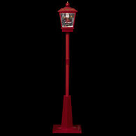 Poste decorativo vermelho com lanterna