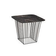 Mesa De Apoio Preta Em Metal 48X55X55cm