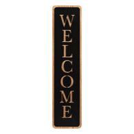 Placa decorativa welcome em mdf preta