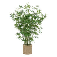 Planta bambu artificial LY com cesto de r&aacute;fia 150cm