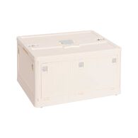 Caixa de arruma&ccedil;&atilde;o dobr&aacute;vel creme com tampa 27,5x47,5cm