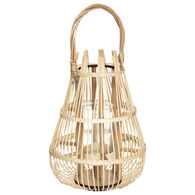 Lanterna decorativa bege em rattan