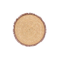 Individual de mesa com franjas castanho 38cm