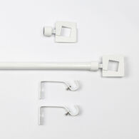 Kit varão extensível branco mate 120-210cm d19cm,  Kit varão extensível branco mate 120-210cm d19cm