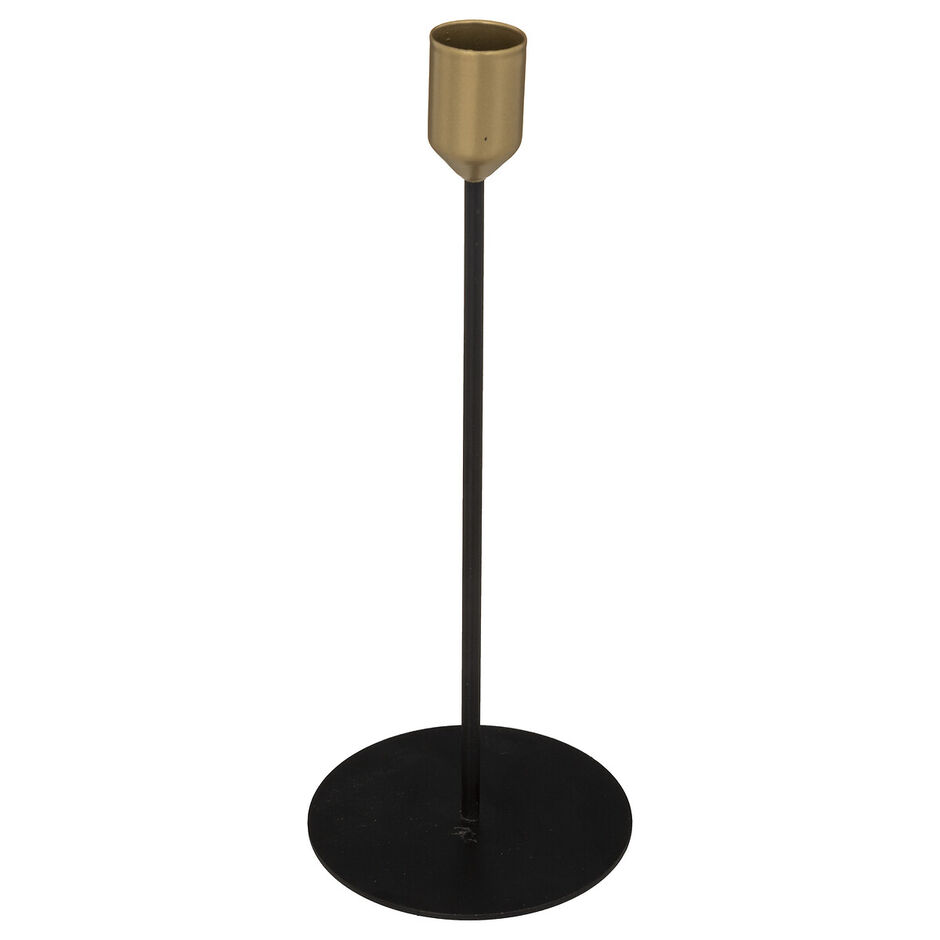 Castiçal Em Metal Preto E Dourado Max | atmosphera | hôma