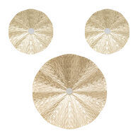 Conjunto de 3 quadros decorativos em metal leslie