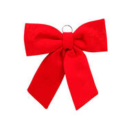 Laço vermelho e dourado em tecido 60cm