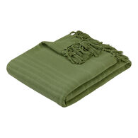 Manta ANJALI verde caqui em algod&atilde;o