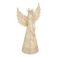 Figura Anjo em metal dourado 40cm