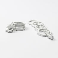 Conjunto de 8 argolas com mola branco mate d20cm
