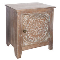 Mesa de apoio com 1 porta SHERIL castanho
