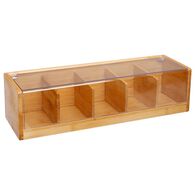 Caixa para chá em bambu com 5 divisórias