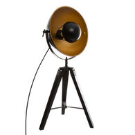 Candeeiro de mesa LAHTI preto e dourado com trip&eacute;