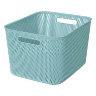 Cesto de arrumação crochet azul 19l