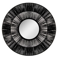 Espelho de parede 76cm em metal  corda preto,  Espelho de parede 76cm em metal  corda preto