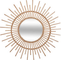 Espelho de parede bege rattan 76cm,  Espelho de parede bege rattan 76cm