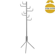 Cabide de pé cinza em metal