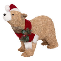 Figura de urso com gorro e cachecol 54cm