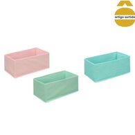 Caixa organizadora multicolor em TNT