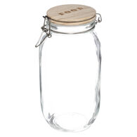 Frasco de vidro com tampa madeira 2l