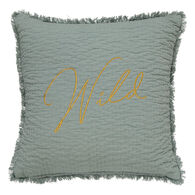 Almofada bordada WILD ROMANCE verde 45x45cm