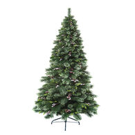 Árvore de natal WYOMING verde com pinhas e azevinhos 210cm