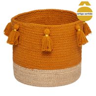 Cesto com pompons GYPSY 20x22cm