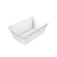 Cesto de arruma&ccedil;&atilde;o branco alto m&eacute;dio