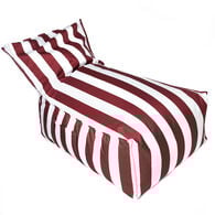 Pufe sof&aacute; imperme&aacute;vel riscas branco e bordeaux