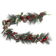 Grinalda decorativa NATURE com folhas e pinhas 100cm,  Grinalda decorativa NATURE com folhas e pinhas 100cm