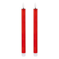 Conjunto de 2 velas led vermelhas 28cm