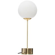 Candeeiro De Mesa De Vidro E Metal Dourado Dris