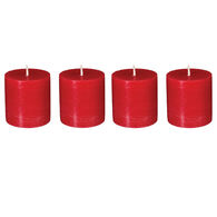 Conjunto 4 velas r&uacute;sticas vermelhas