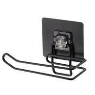 Porta rolos wc preto em metal com adesivo
