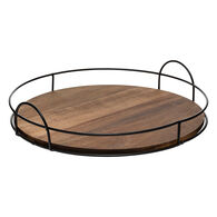 Tabuleiro redondo MINA natural em Bambu 34cm,  Tabuleiro redondo MINA natural em Bambu 34cm
