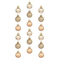 Conjunto de 18 bolas de natal douradas decoradas
