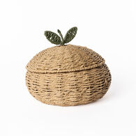 Fruteira com tampa TRAMARE castanha em juta 20cm