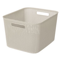 Cesto de arruma&ccedil;&atilde;o crochet bege 19l