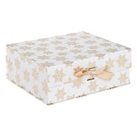 Caixa presente branco e dourado 15cm,  Caixa presente branco e dourado 15cm