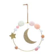Pendurante lua e estrela 21,5cm,  Pendurante lua e estrela 21,5cm