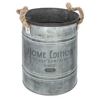 Vaseira redonda HOME EDITION cinza em zinco 22,5cm