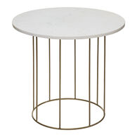 Mesa de apoio GARANCE branca em mármore 55x60cm