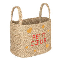 Cesto de arruma&ccedil;&atilde;o com cora&ccedil;&otilde;es 22x28cm