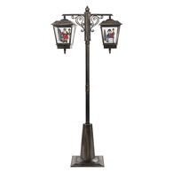 Poste Decorativo Dourado Com 2 Lanternas 188cm